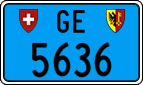 License plate of Switzerland, Work and fire vehicles (blue)