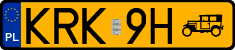 License plates of Poland, Oldtimers