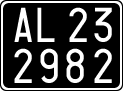 License plate of Italy, Cars (1927 year series)