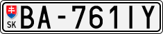 License plate of Slovakia, Cars