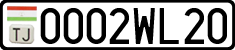 License plate of Tajikistan, Private owners (2009)