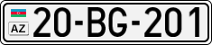 License plate of Azerbaijan, Cars