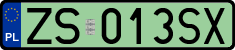 License plates of Poland, Electric vehicles