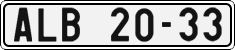 License plate of the Czech Republic, Cars (1960)
