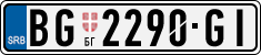 License plate of Serbia, Cars