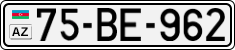 License plate of Azerbaijan, Cars