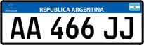 License plate of Argentina, Cars (Mercosur, AB 123 CD)