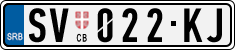 License plate of Serbia, Cars