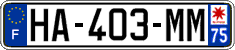 French license plate, SIV (ordinary)