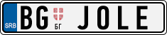 License plate of Serbia, Vanity Plates