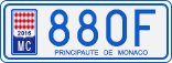 License plate of Monaco, Cars
