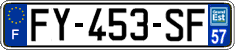 French license plate, SIV (ordinary)