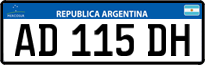 License plate of Argentina, Cars (Mercosur, AB 123 CD)