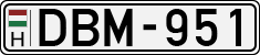 license plates of Hungary, Cars (1990)