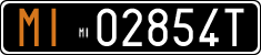 License plate of Italy, Cars (1927 year series)
