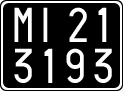 License plate of Italy, Cars (1927 year series)