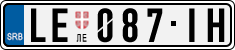 License plate of Serbia, Cars