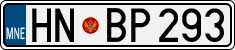 License plate of Montenegro, Cars