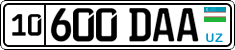 License plate of Uzbekistan, Organizations