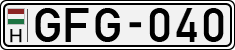 license plates of Hungary, Cars (1990)