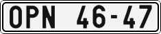 License plate of the Czech Republic, Cars (1960)