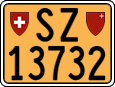 License plate of Switzerland, Slow vehicles (yellow)