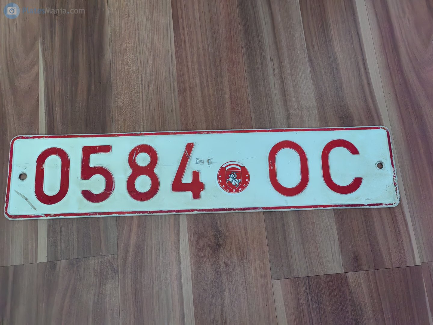 0584 OC, License plate without vehicle 