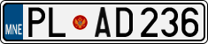 License plate of Montenegro, Cars