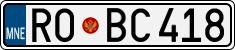 License plate of Montenegro, Cars