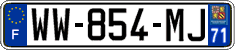 French license plate, SIV (temporary)