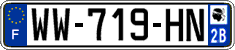 French license plate, SIV (temporary)