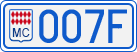 License plate of Monaco, Cars