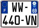 French license plate, SIV (temporary)