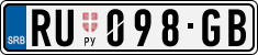 License plate of Serbia, Cars