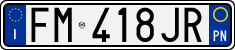 License plate of Italy, Cars (1994 year series)