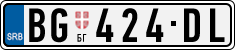 License plate of Serbia, Cars