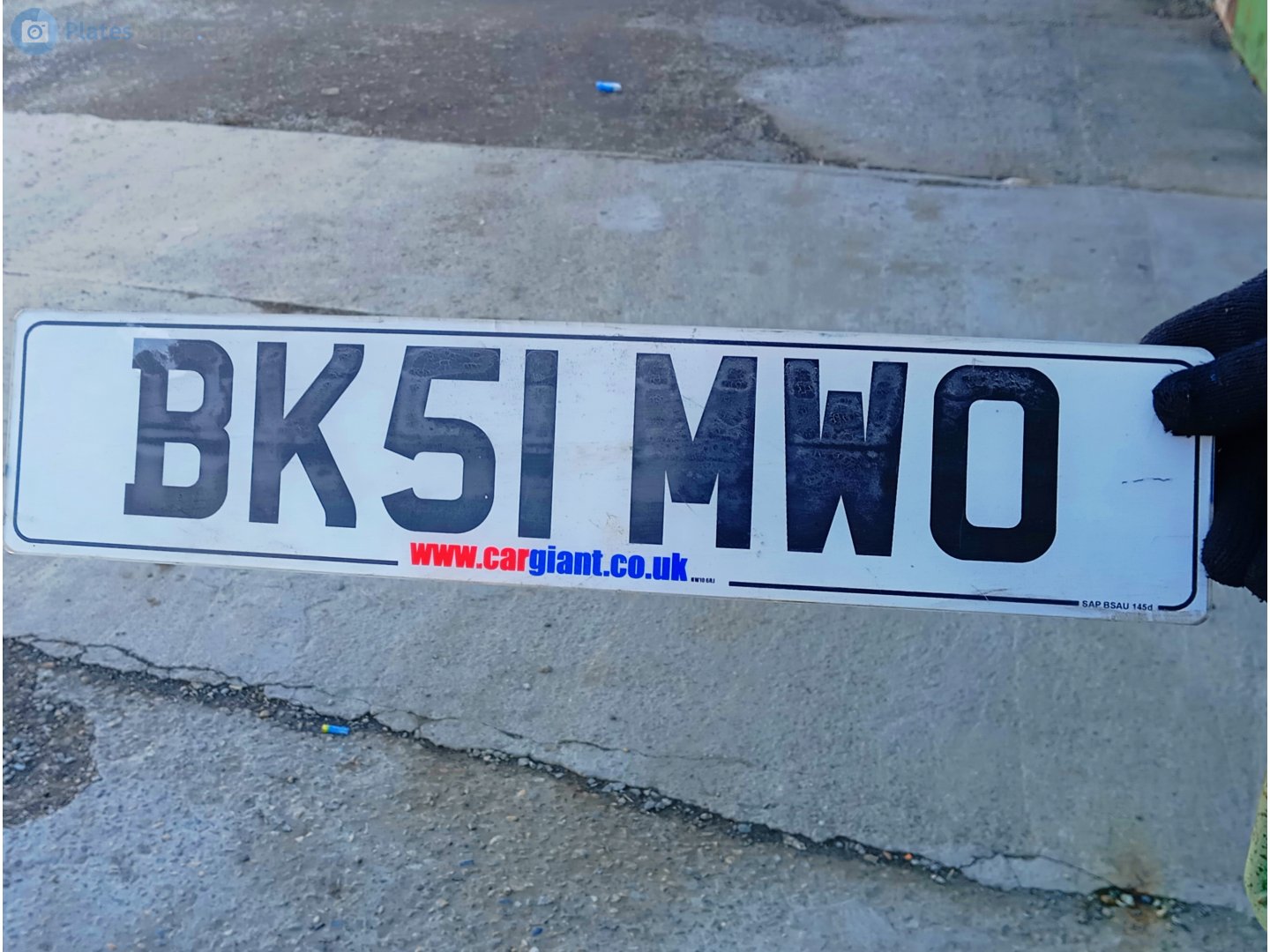 BK51MWO, License plate without vehicle 
