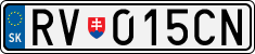 License plate of Slovakia, Cars