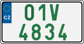 License plate of the Czech Republic, Oldtimers (2001)