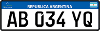 License plate of Argentina, Cars (Mercosur, AB 123 CD)