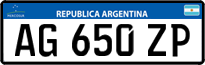 License plate of Argentina, Cars (Mercosur, AB 123 CD)