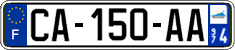 French license plate, SIV (ordinary)