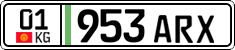 License plate of Kyrgyzstan, Private owners (2016)