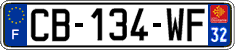 French license plate, SIV (ordinary)