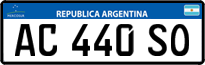 License plate of Argentina, Cars (Mercosur, AB 123 CD)