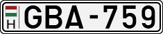 license plates of Hungary, Cars (1990)