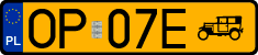 License plates of Poland, Oldtimers