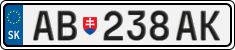License plate of Slovakia, Cars