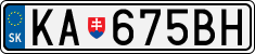 License plate of Slovakia, Cars