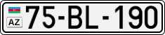 License plate of Azerbaijan, Cars